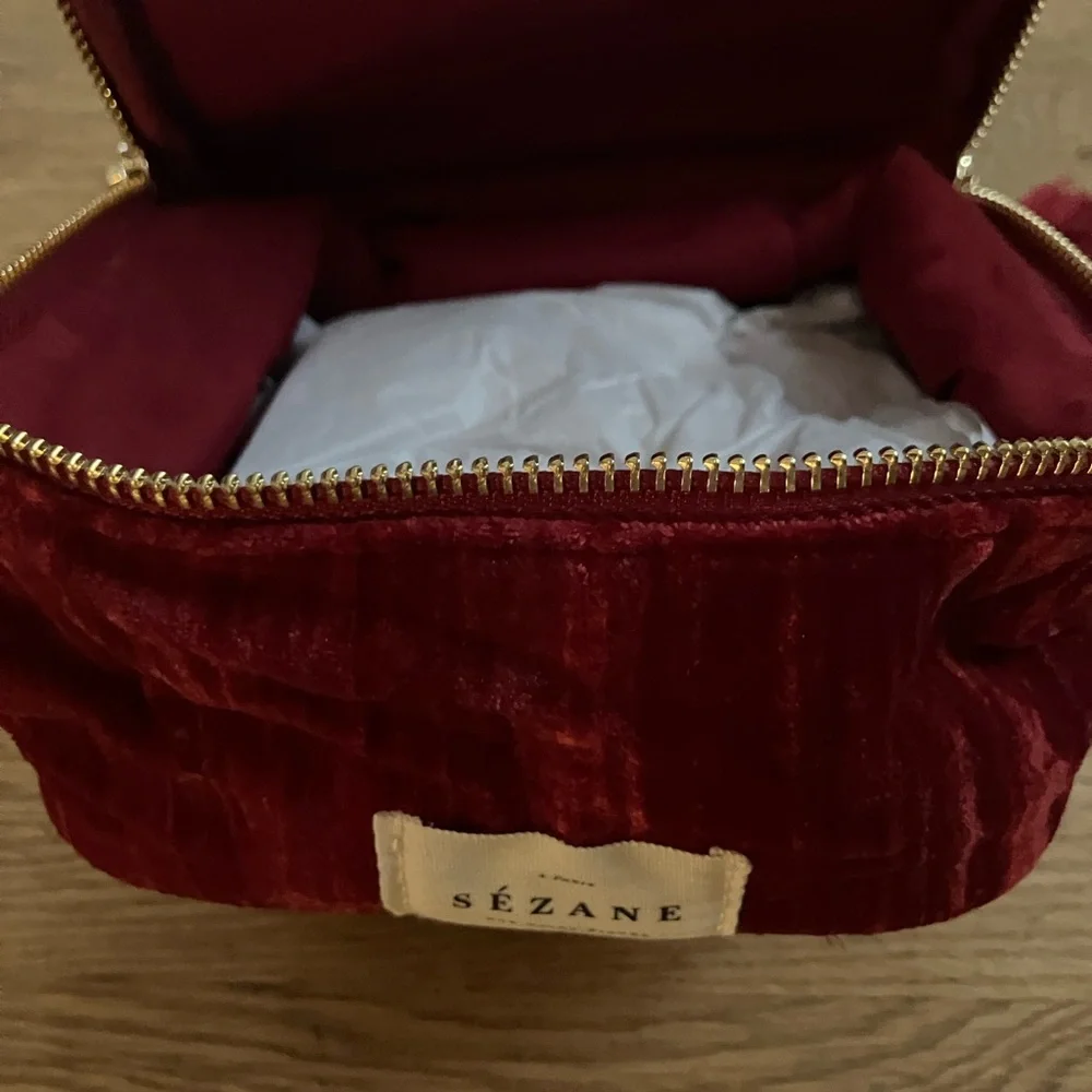 Sezane Red Velvet Cosmetics Case - Picture 2 of 4